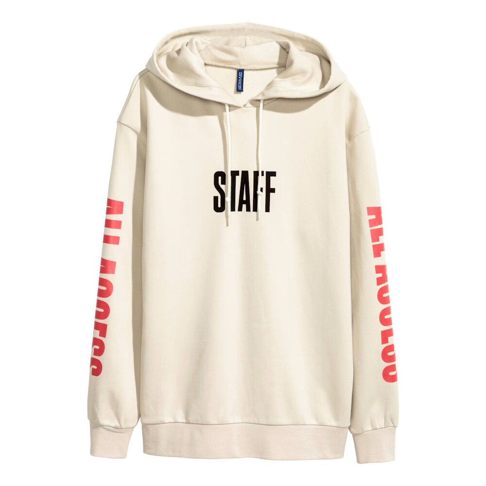 H&M x Justin Bieber: Purpose Tour 'Staff' Hoodie (Beige XS) [FOG/Jerry]